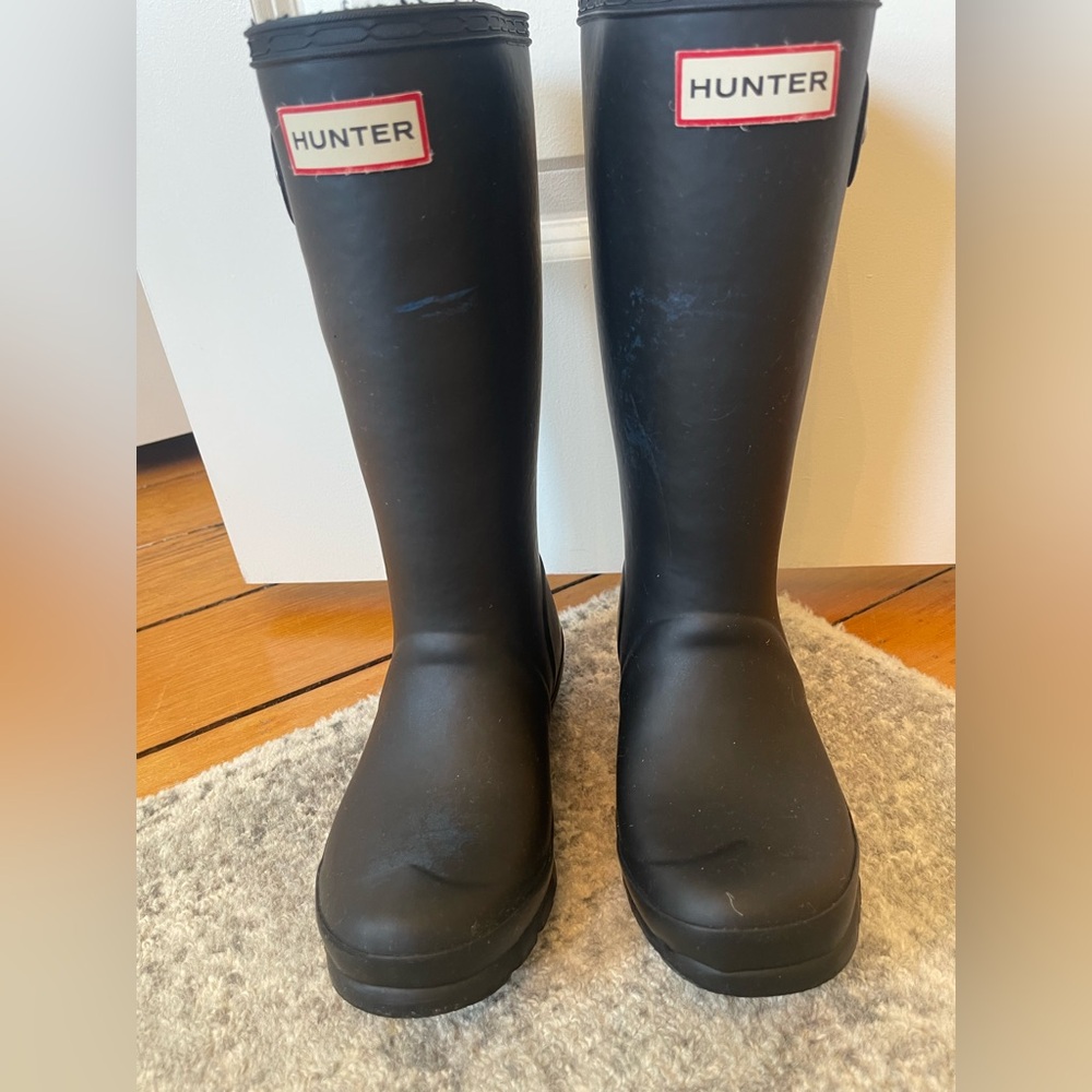 Kids Hunter Black Rain Boots